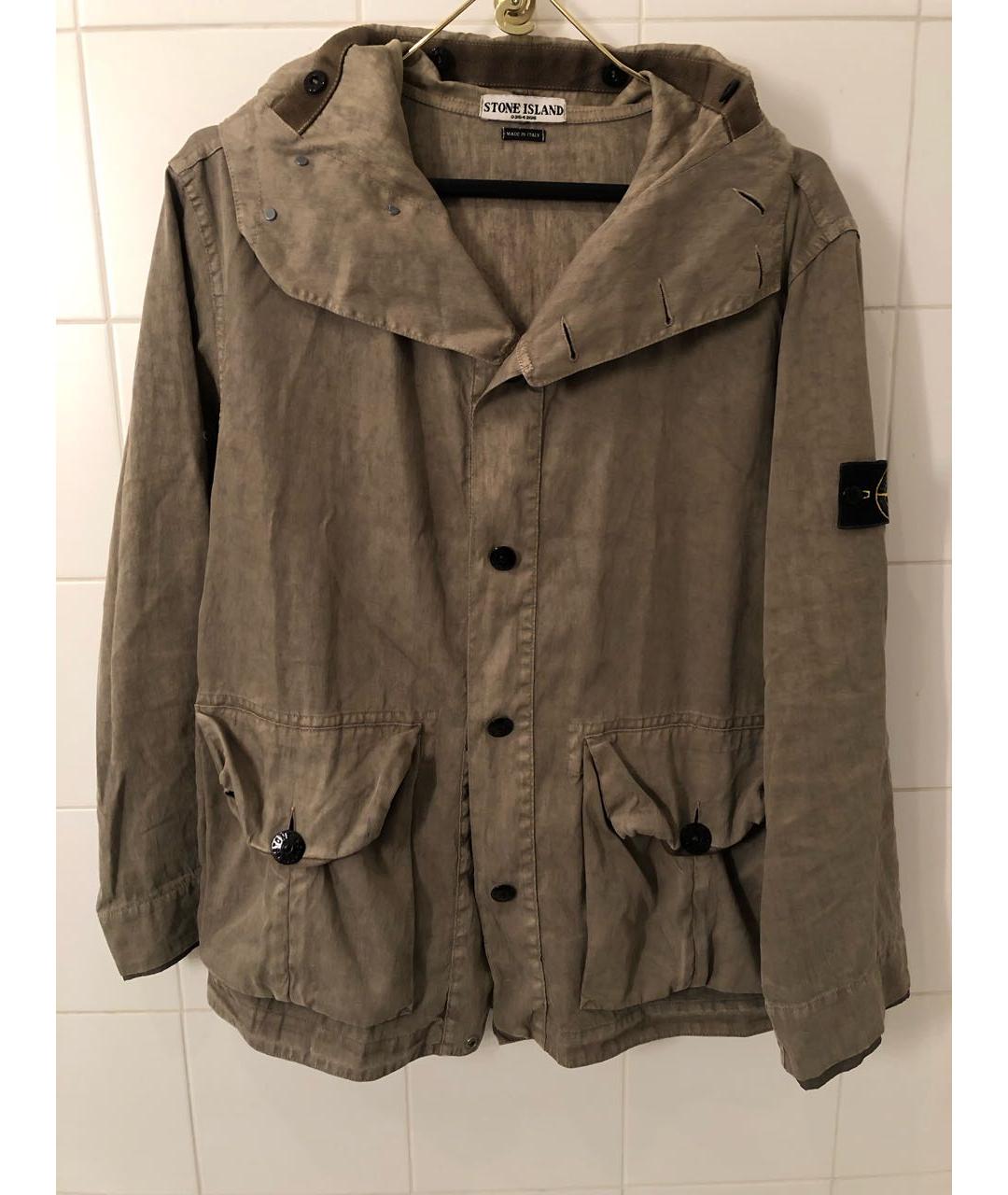 STONE ISLAND Бежевая льняная куртка, фото 8