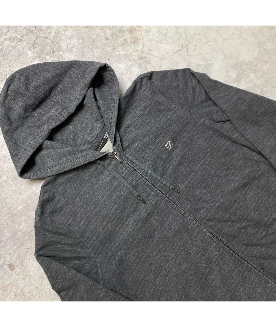 ERMENEGILDO ZEGNA Антрацитовый хлопко-эластановый спортивный костюм, фото 3
