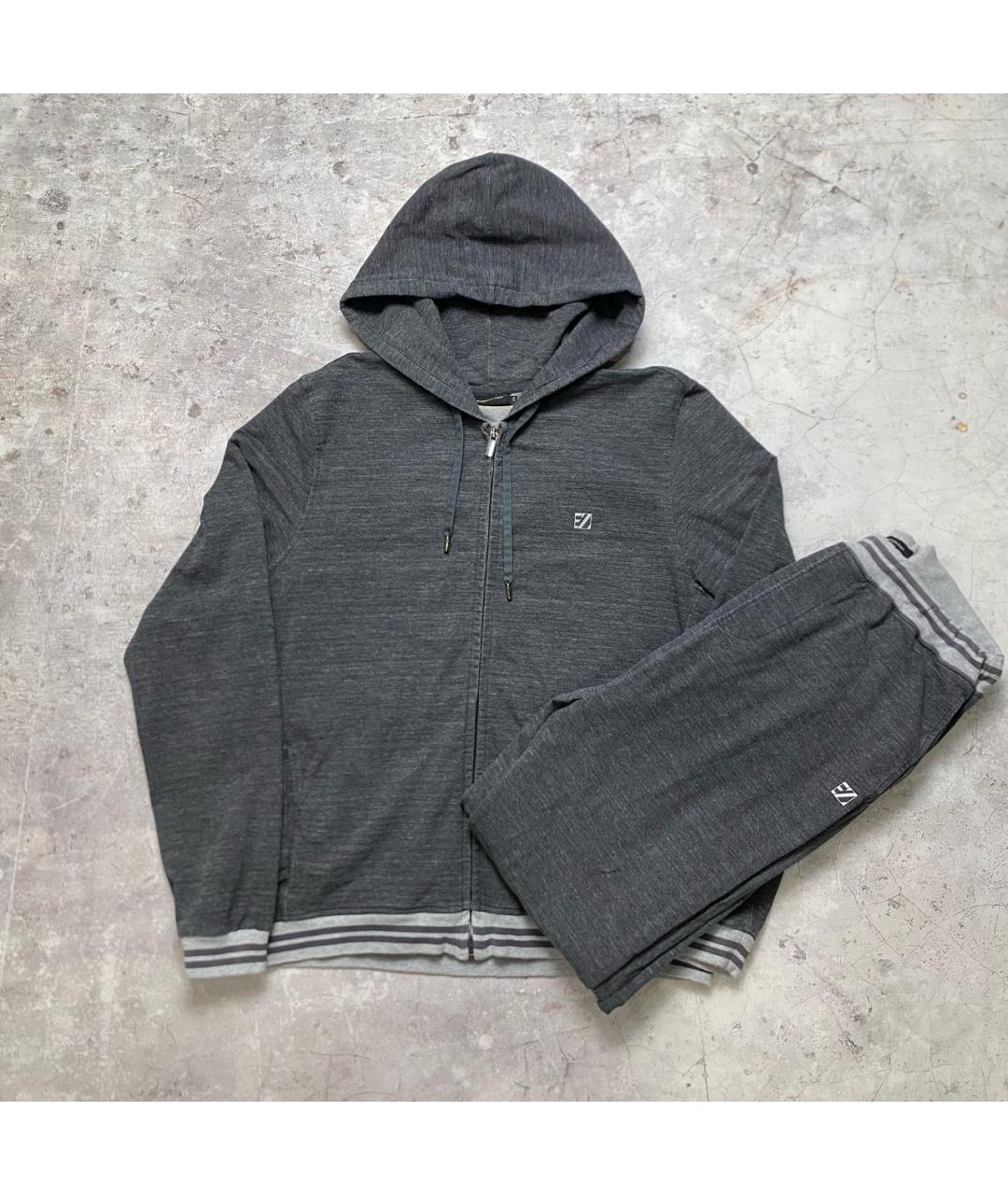 ERMENEGILDO ZEGNA Антрацитовый хлопко-эластановый спортивный костюм, фото 9