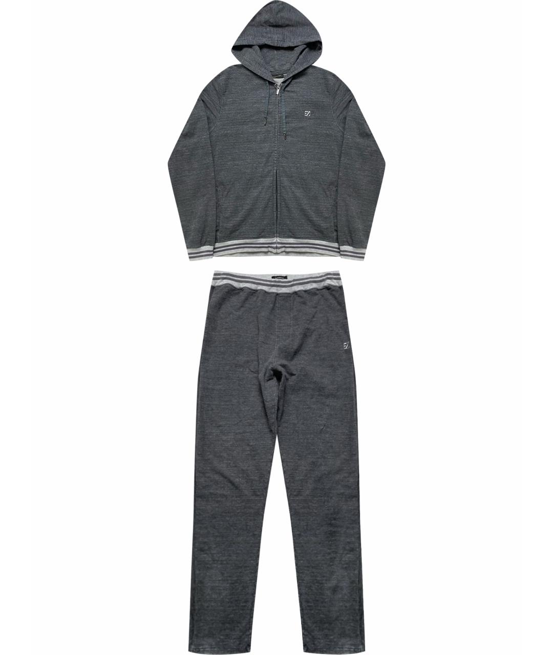 ERMENEGILDO ZEGNA Антрацитовый хлопко-эластановый спортивный костюм, фото 1