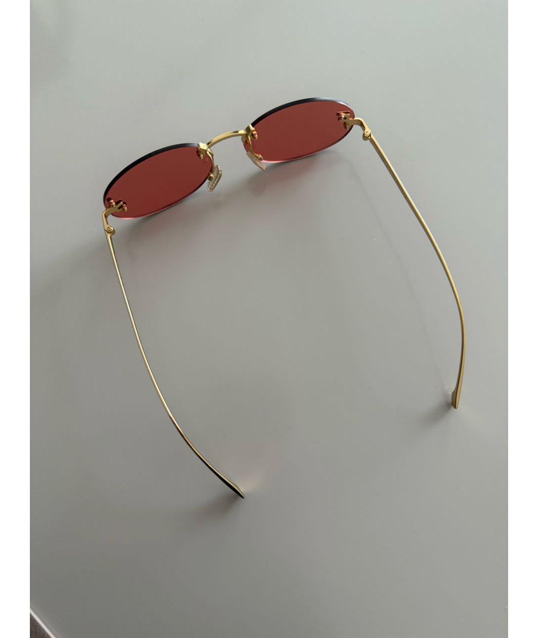 FENDI Красные металлические солнцезащитные очки, фото 5