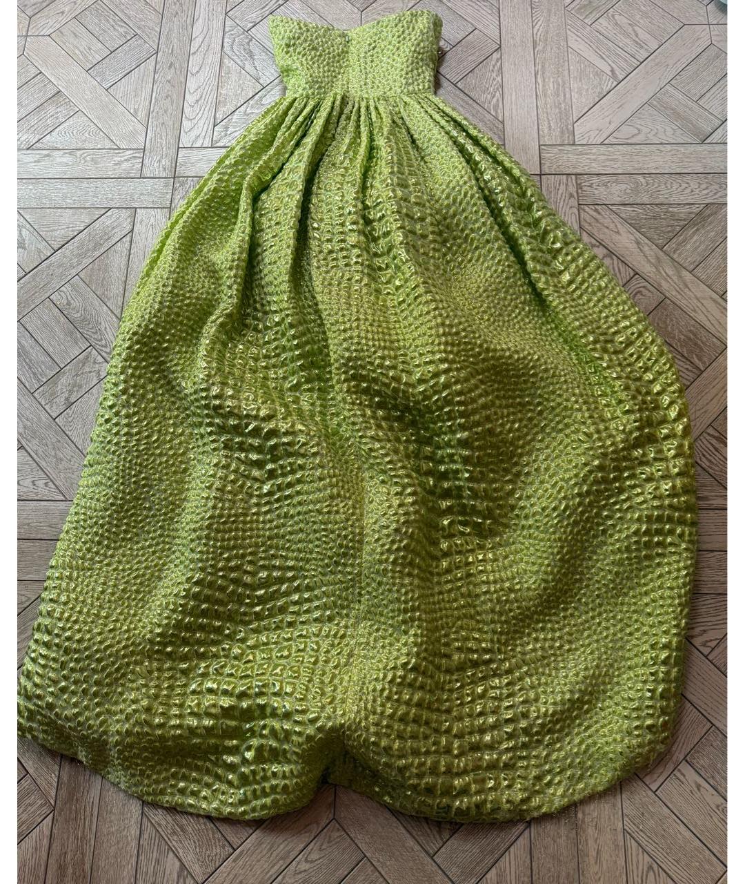 OSCAR DE LA RENTA Салатовыое шелковое вечернее платье, фото 2
