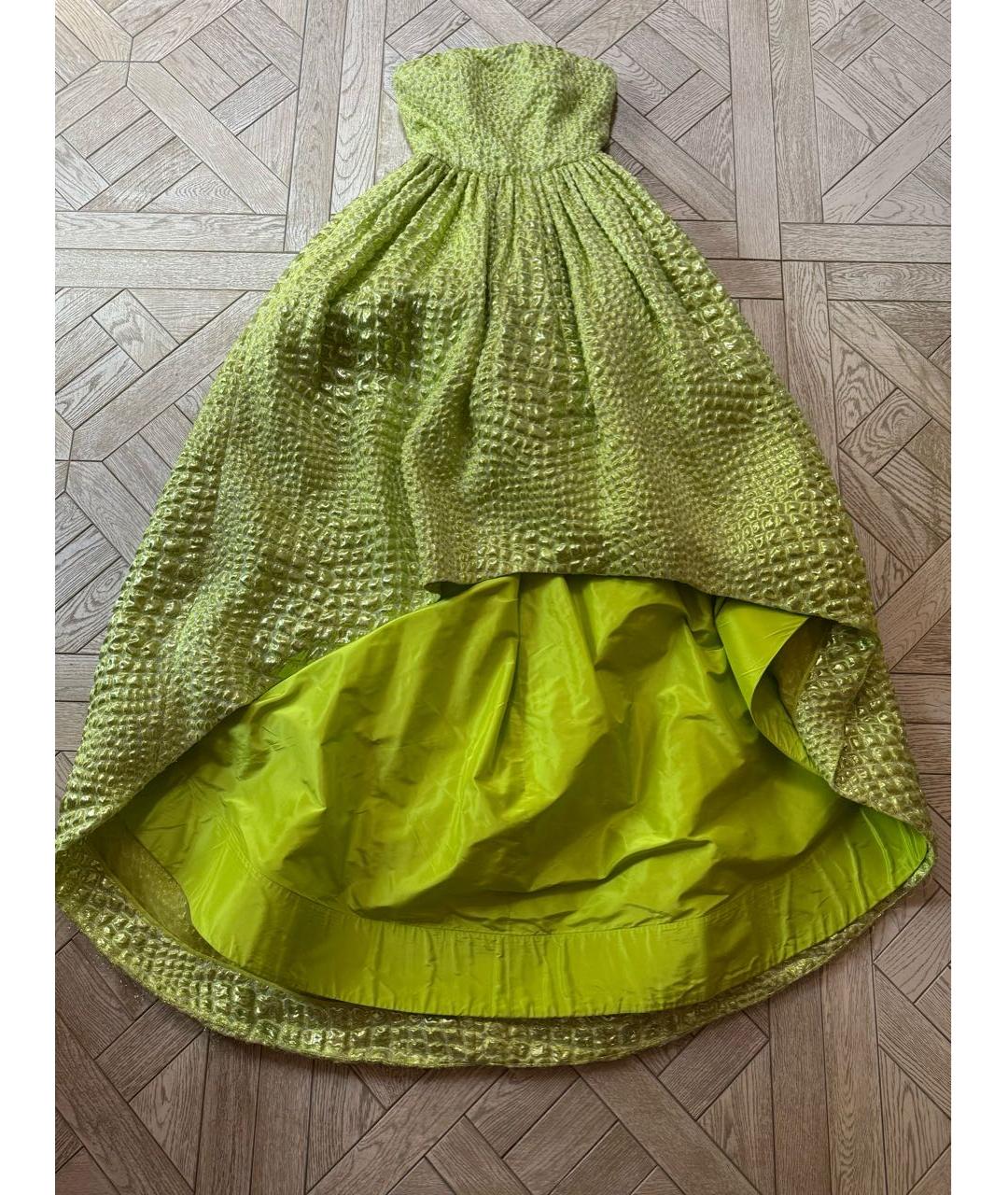 OSCAR DE LA RENTA Салатовыое шелковое вечернее платье, фото 7