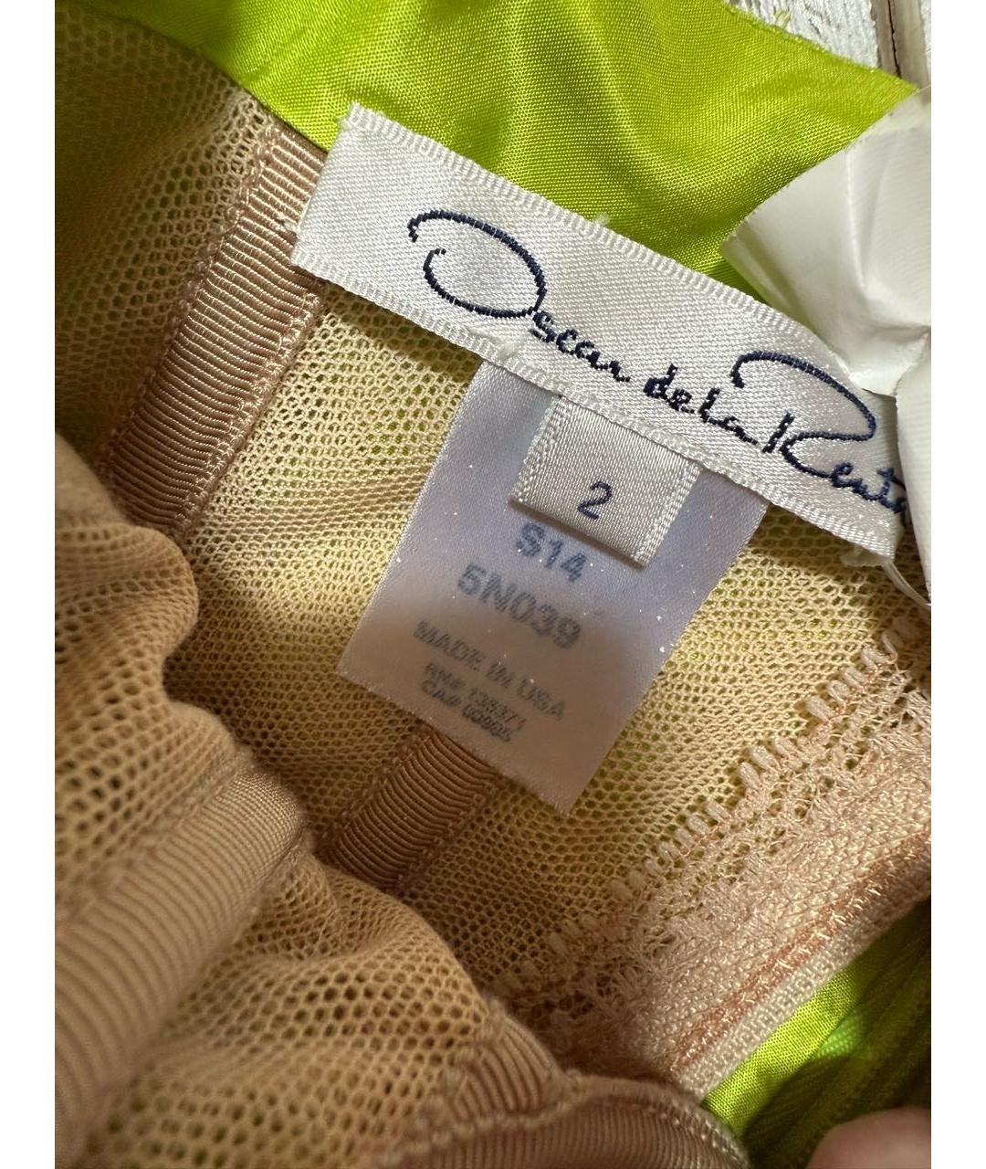 OSCAR DE LA RENTA Салатовыое шелковое вечернее платье, фото 4