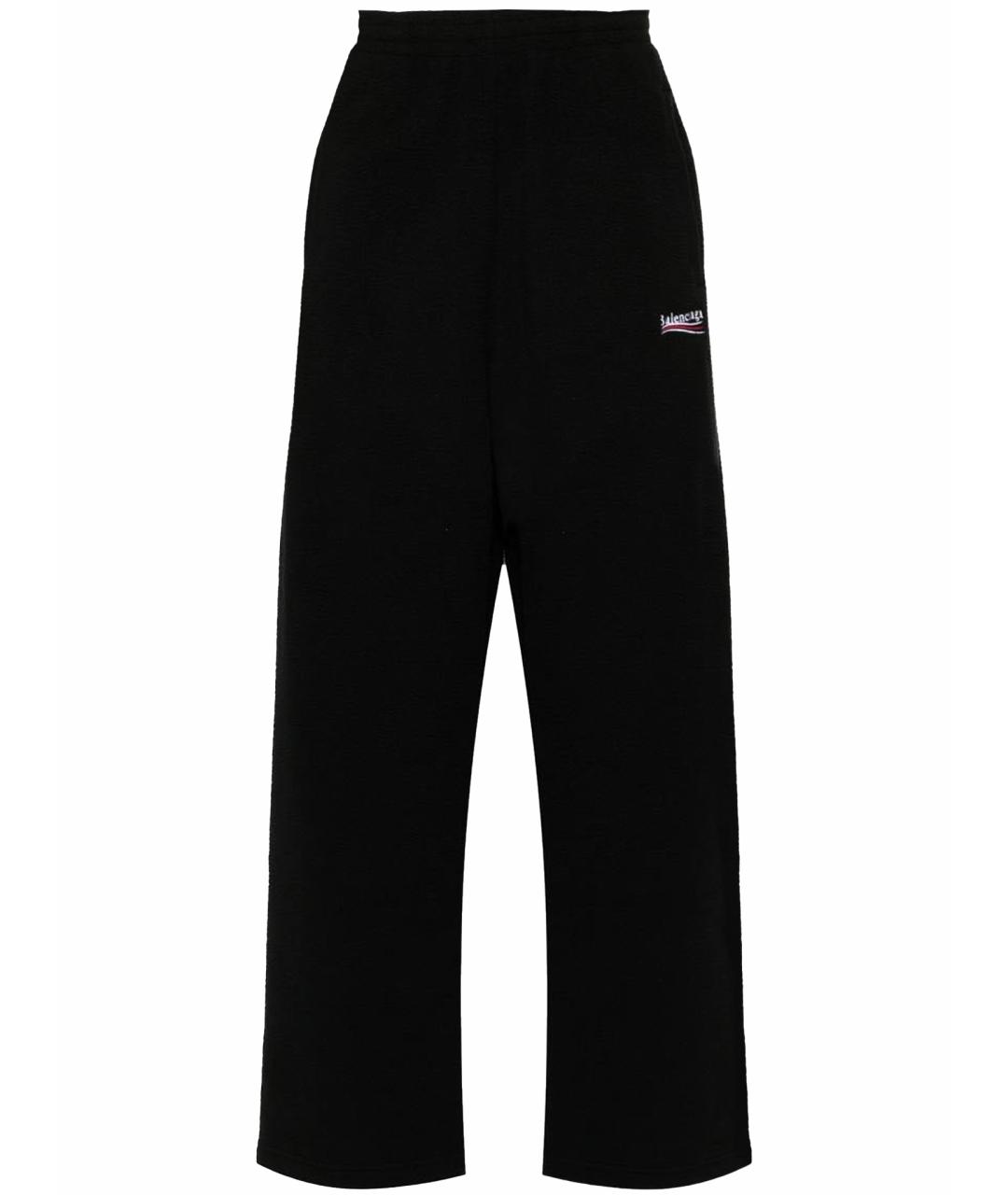BALENCIAGA Черные хлопковые повседневные брюки, фото 1