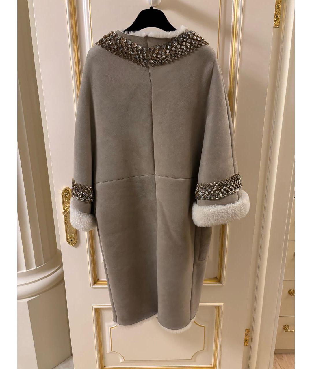 ERMANNO SCERVINO Бежевая замшевая дубленка, фото 2
