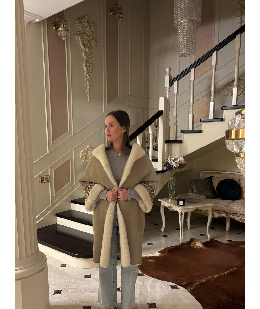 ERMANNO SCERVINO Бежевая замшевая дубленка, фото 8