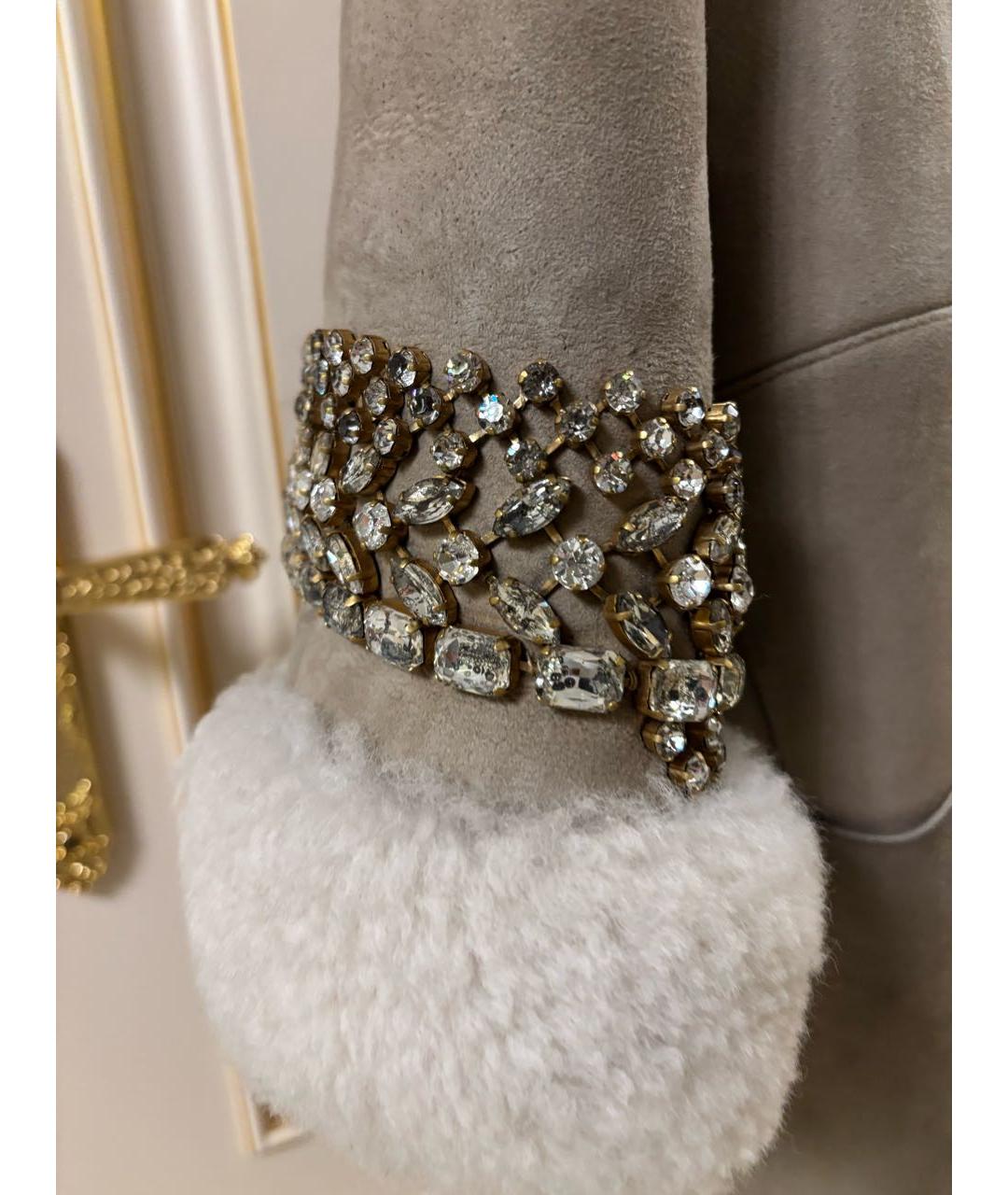 ERMANNO SCERVINO Бежевая замшевая дубленка, фото 4