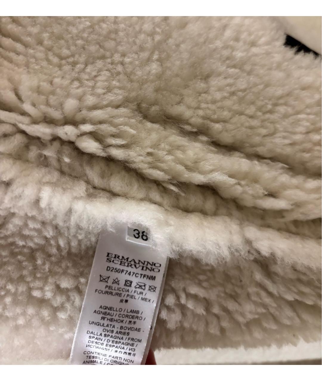 ERMANNO SCERVINO Бежевая замшевая дубленка, фото 6