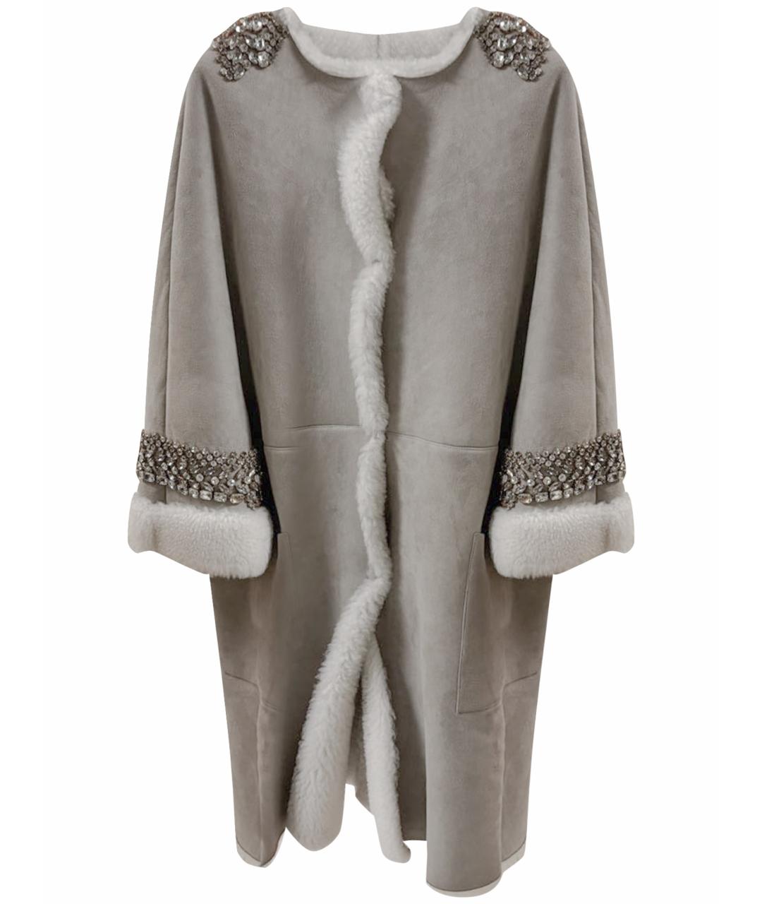 ERMANNO SCERVINO Бежевая замшевая дубленка, фото 1