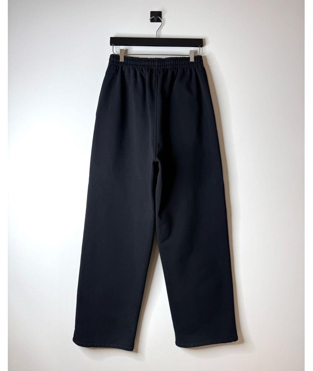 BALENCIAGA Черные хлопковые брюки широкие, фото 3