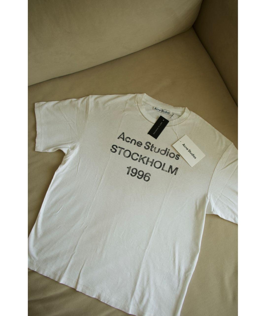 ACNE STUDIOS Белая хлопковая футболка, фото 2