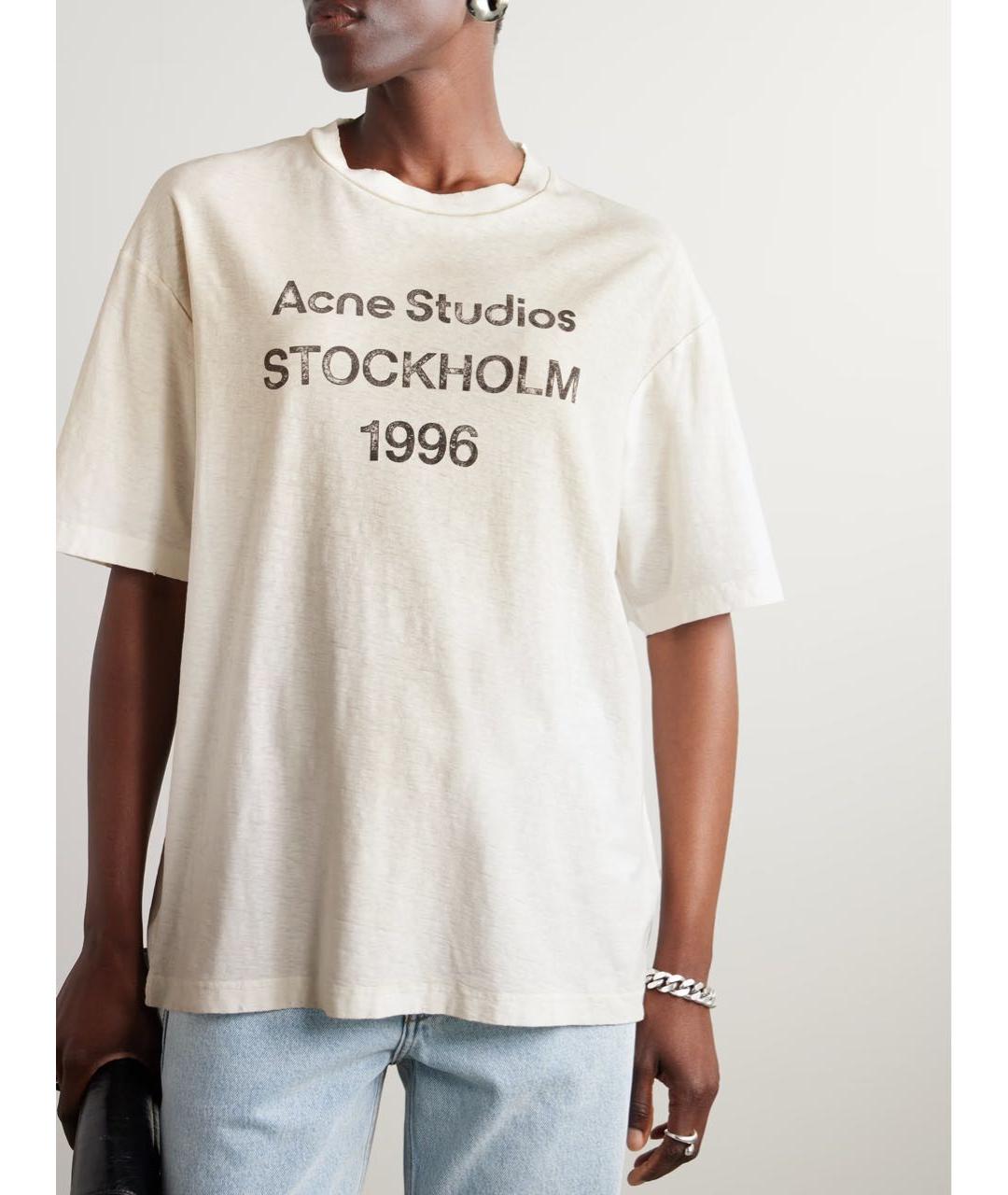 ACNE STUDIOS Белая хлопковая футболка, фото 6