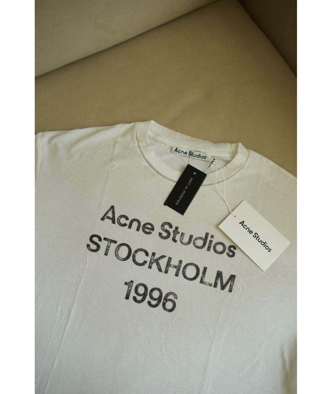 ACNE STUDIOS Белая хлопковая футболка, фото 3