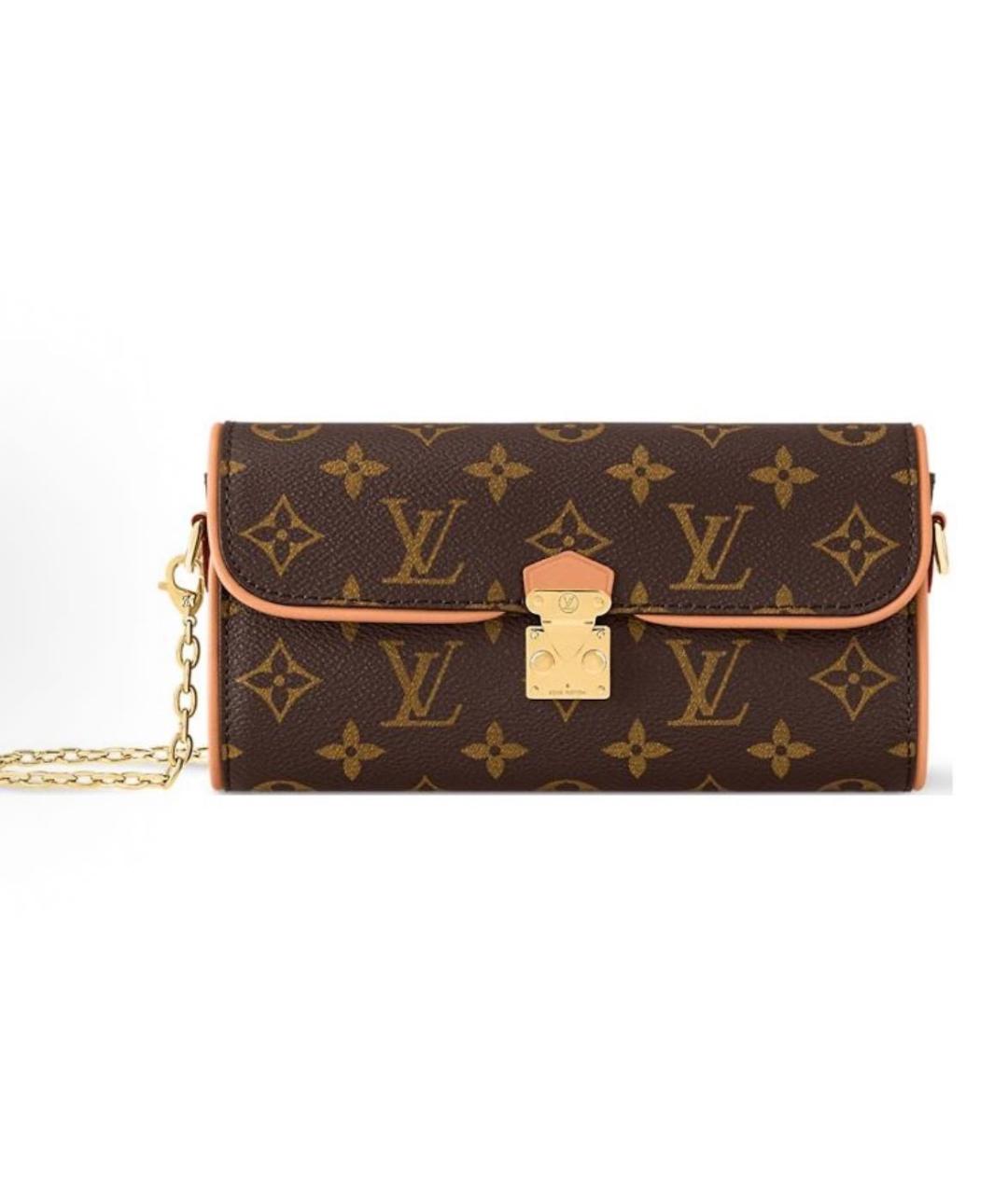 LOUIS VUITTON Коричневая кожаная сумка через плечо, фото 5