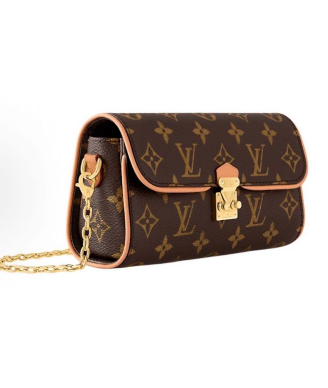 LOUIS VUITTON Коричневая кожаная сумка через плечо, фото 2