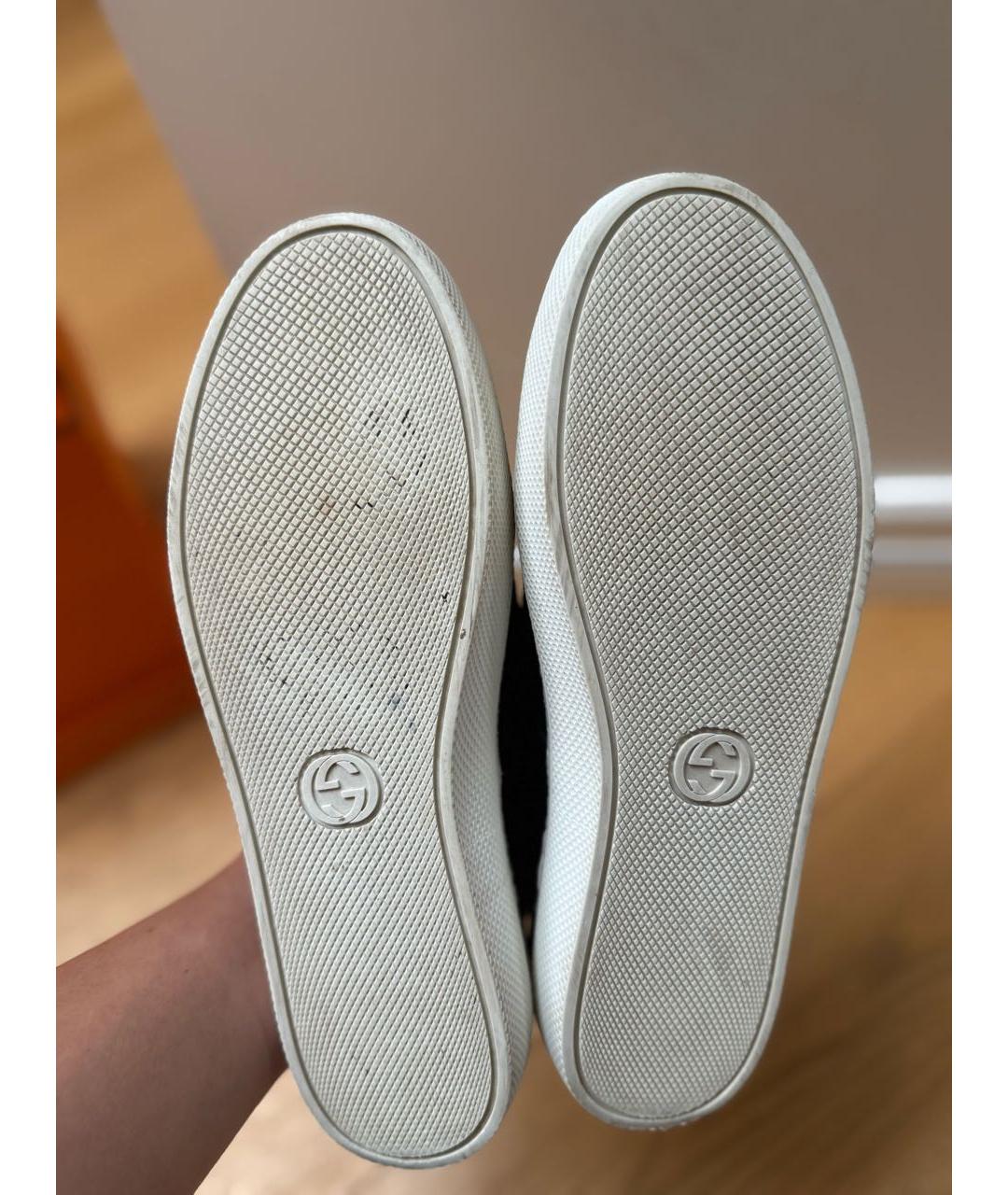 GUCCI Темно-синие кожаные слипоны, фото 4