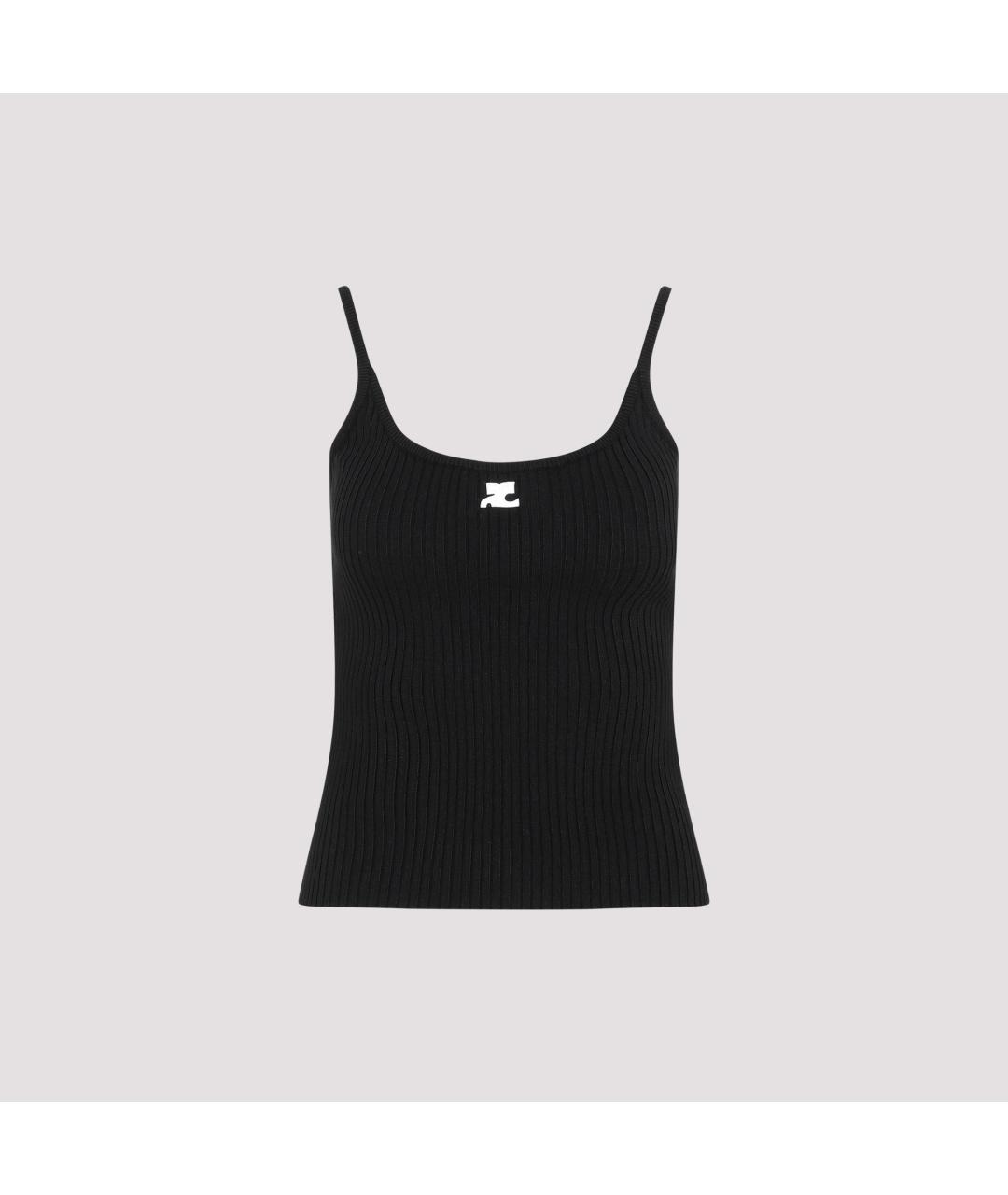 COURREGES Черная вискозная майка, фото 3