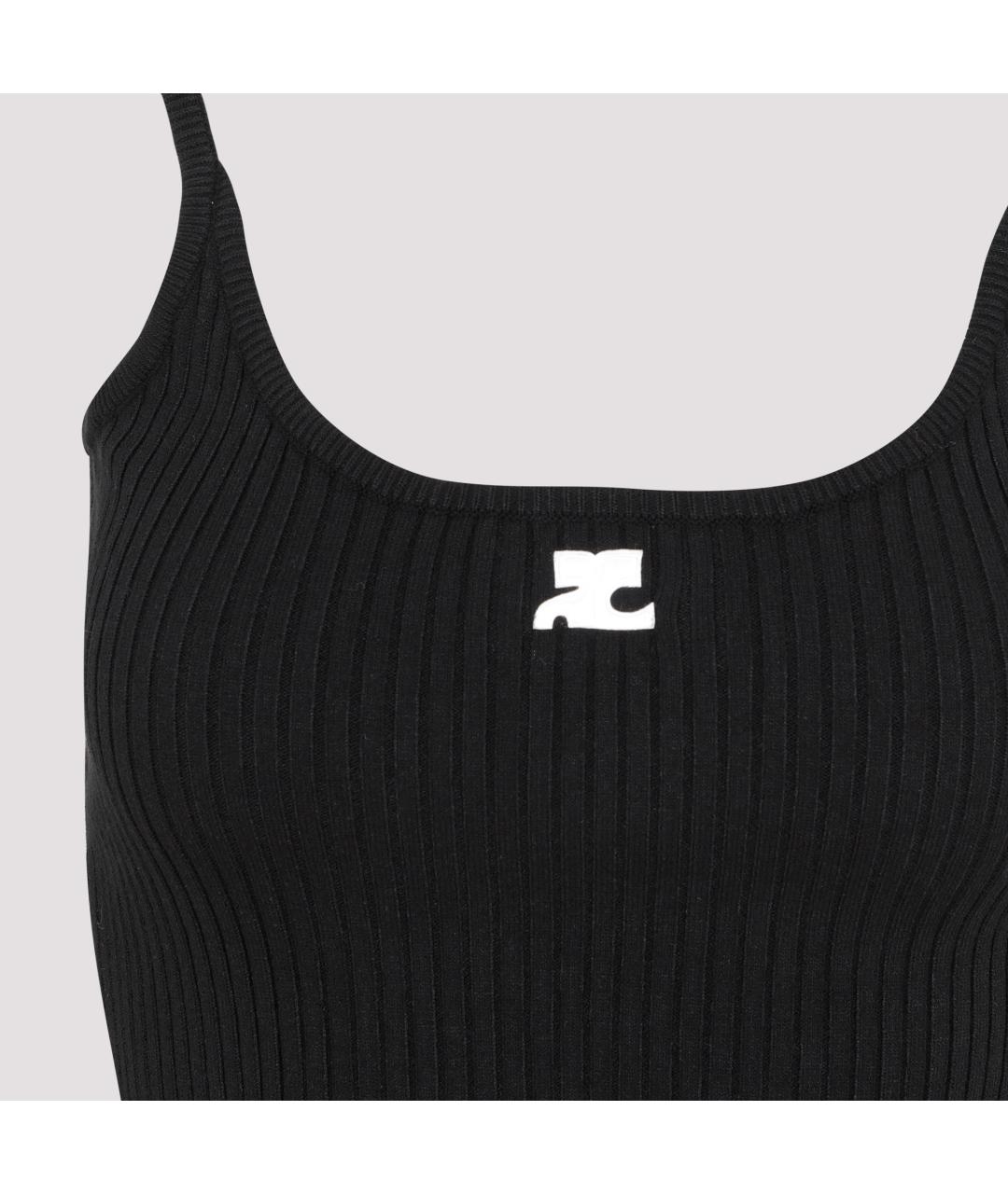 COURREGES Черная вискозная майка, фото 5