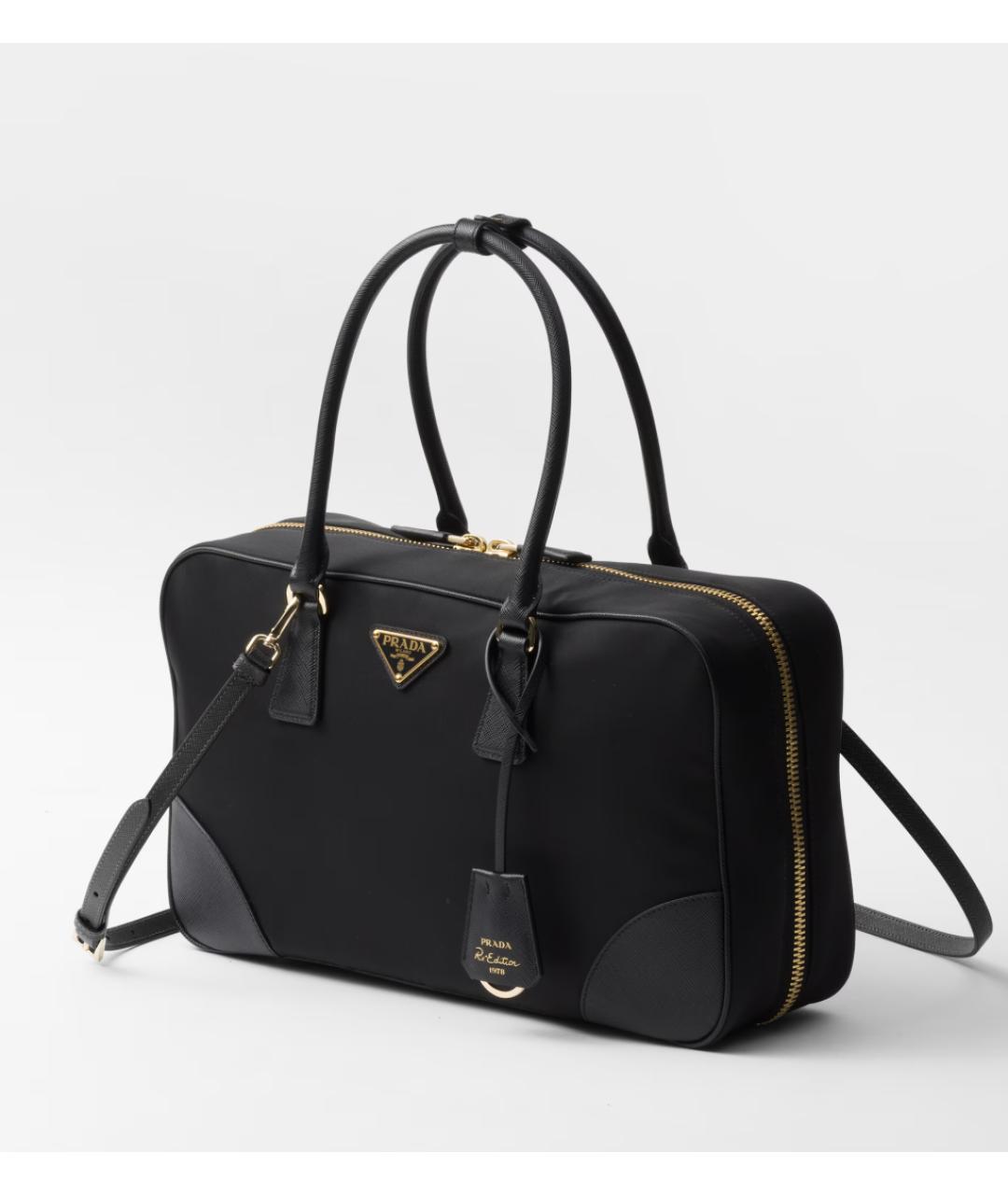 PRADA Черная синтетическая сумка тоут, фото 6
