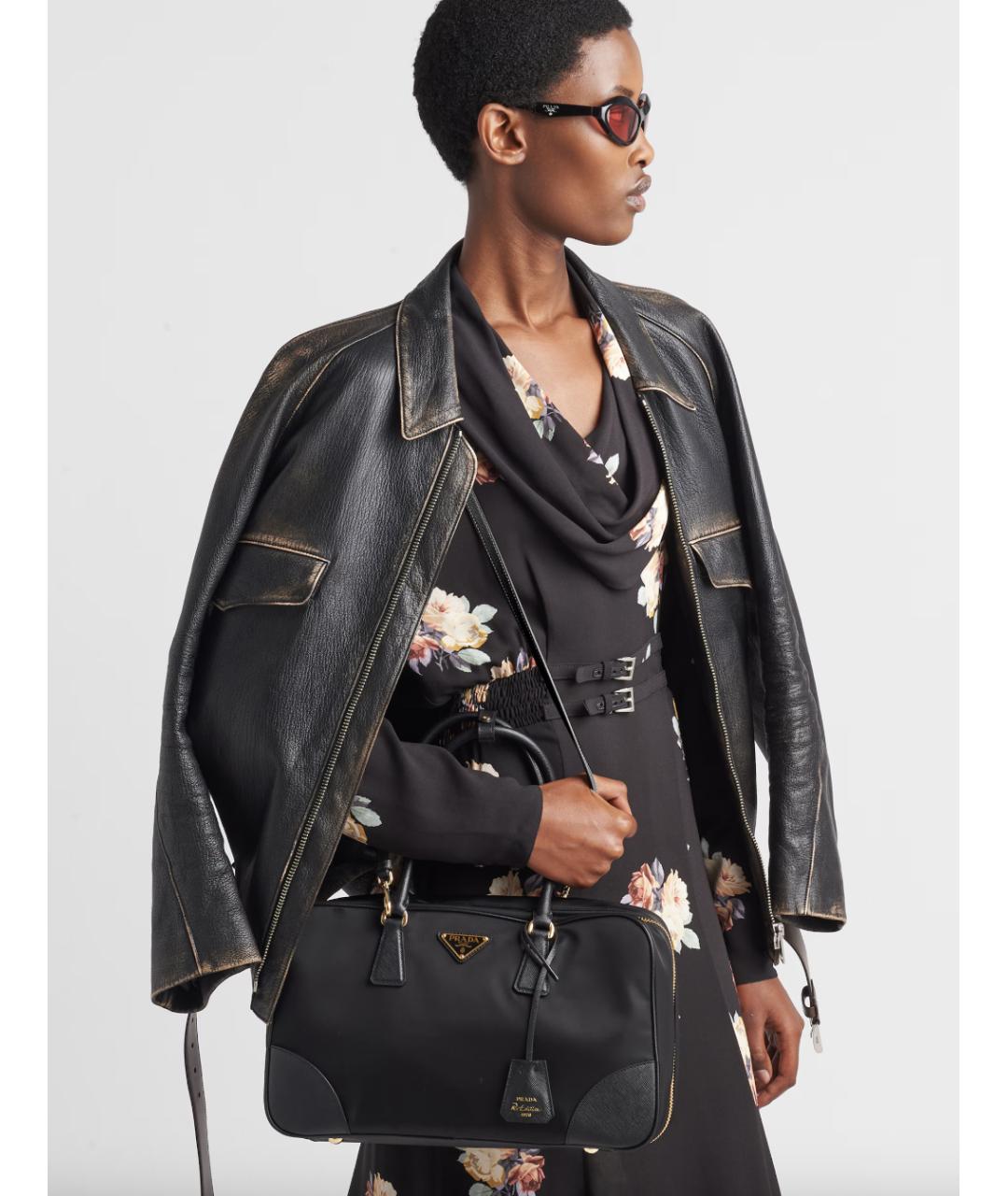 PRADA Черная синтетическая сумка тоут, фото 2
