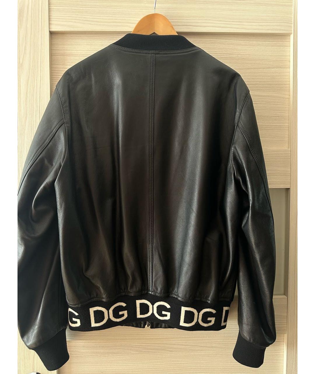 DOLCE&GABBANA Черная кожаная куртка, фото 2