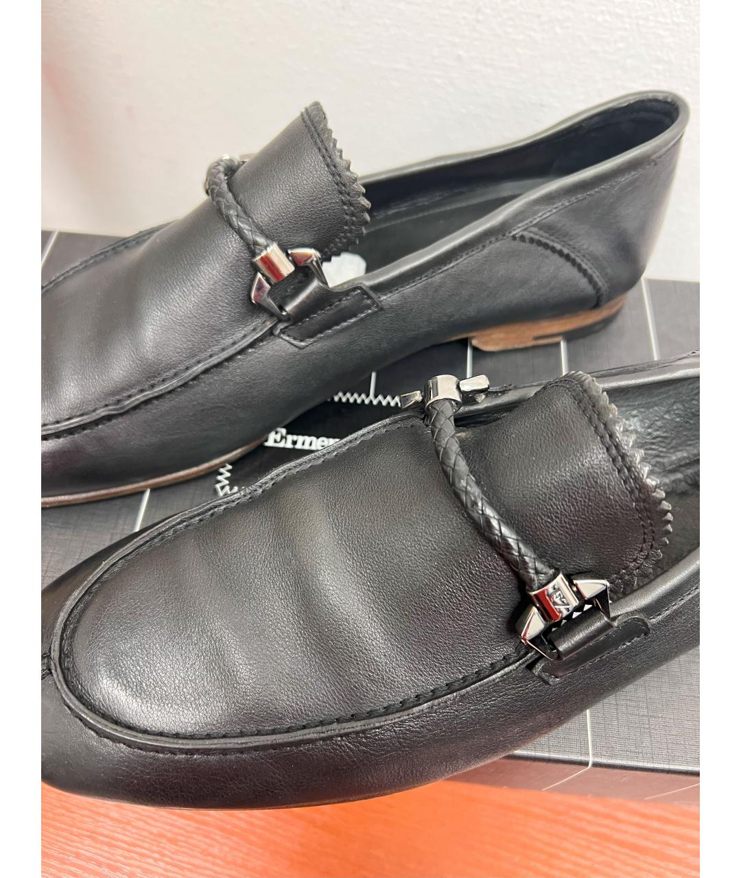 ERMENEGILDO ZEGNA Черные кожаные лоферы, фото 2