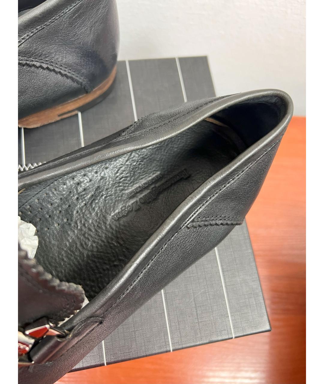 ERMENEGILDO ZEGNA Черные кожаные лоферы, фото 4