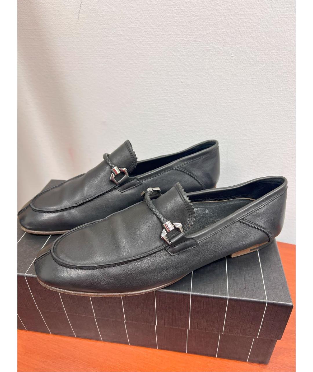 ERMENEGILDO ZEGNA Черные кожаные лоферы, фото 5
