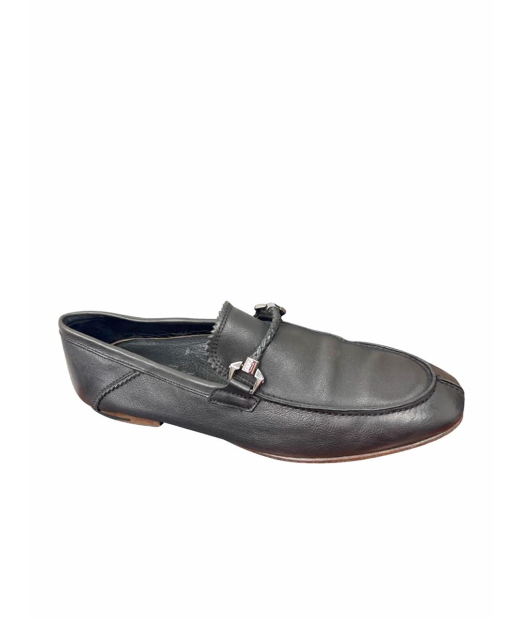 ERMENEGILDO ZEGNA Черные кожаные лоферы, фото 1