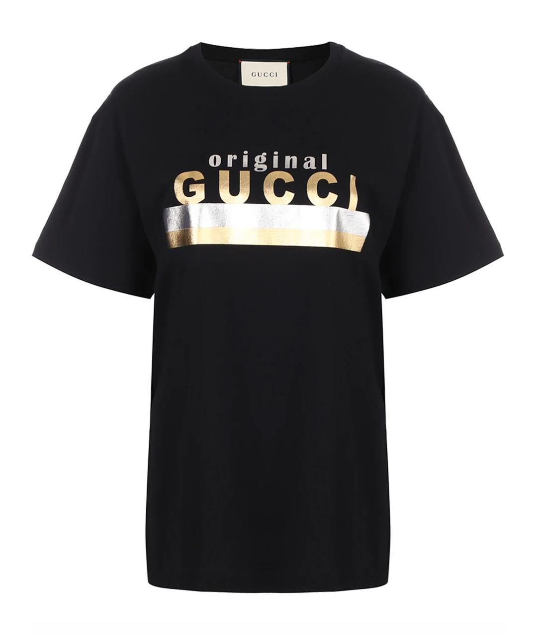 GUCCI Черная хлопковая футболка, фото 1