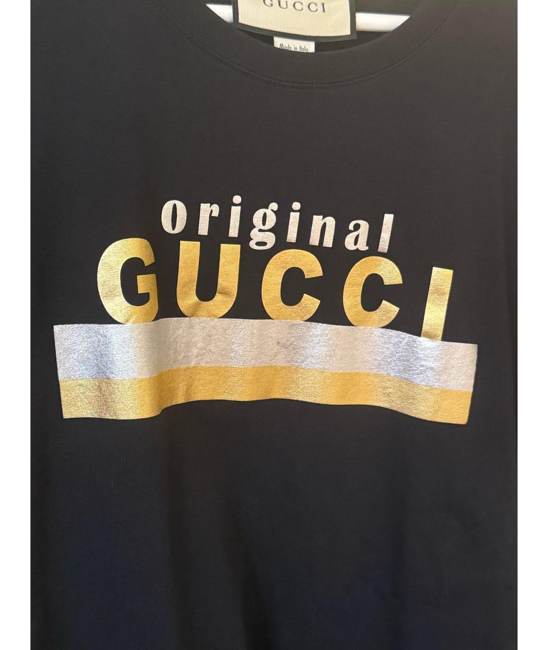 GUCCI Черная хлопковая футболка, фото 4