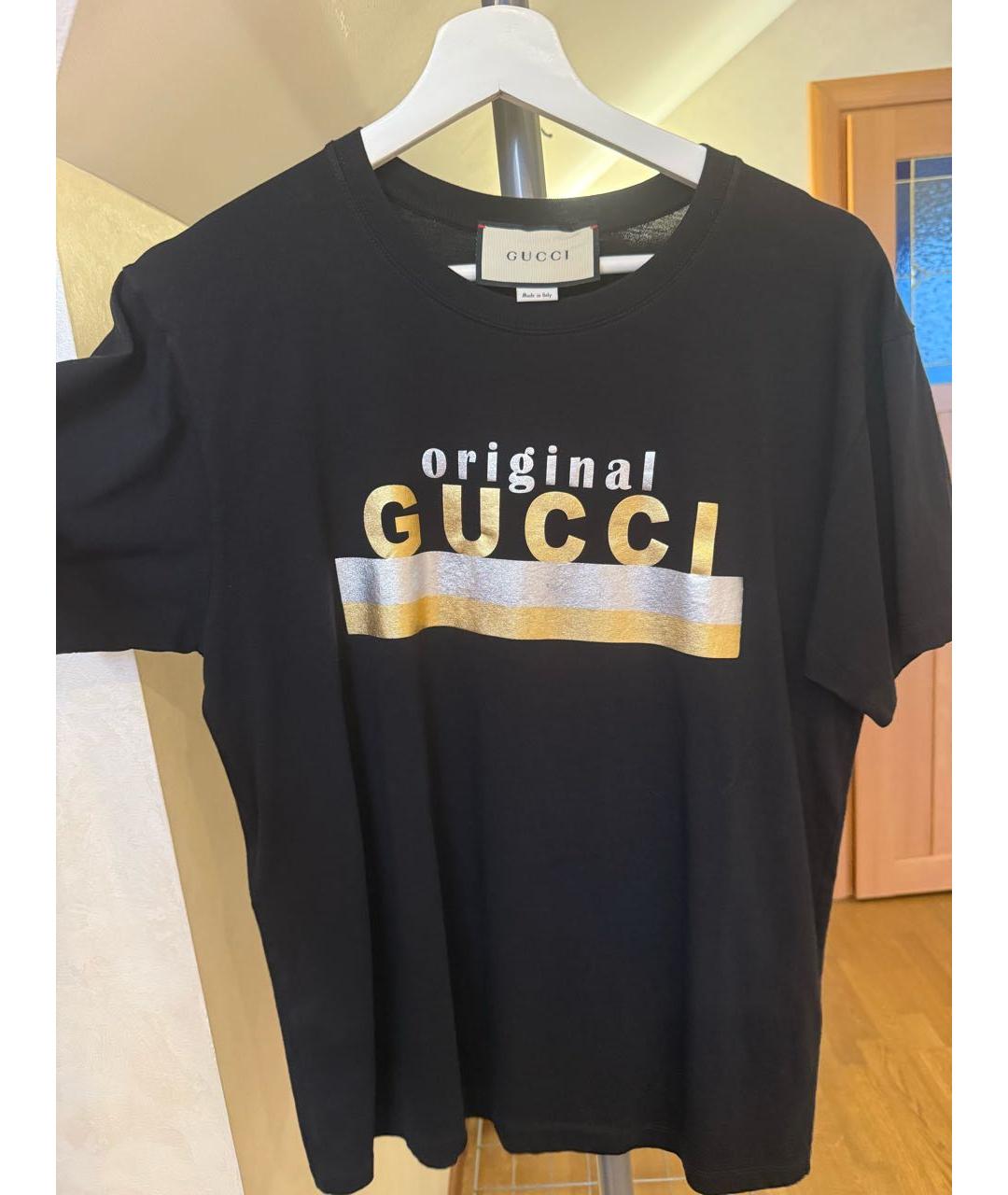 GUCCI Черная хлопковая футболка, фото 6