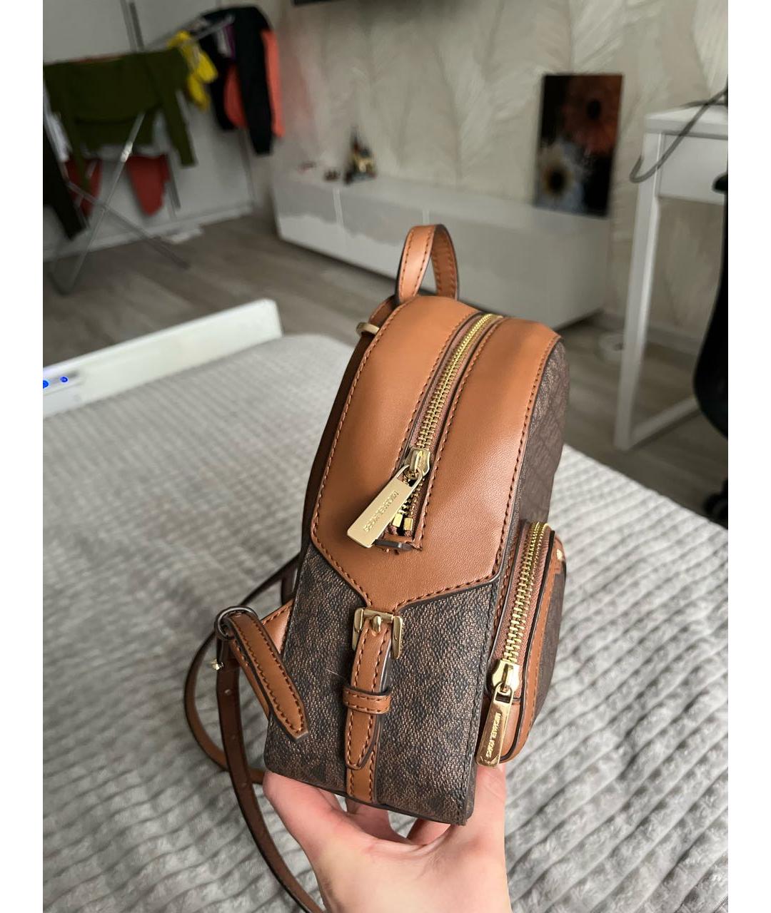 MICHAEL KORS Коричневый кожаный рюкзак, фото 6