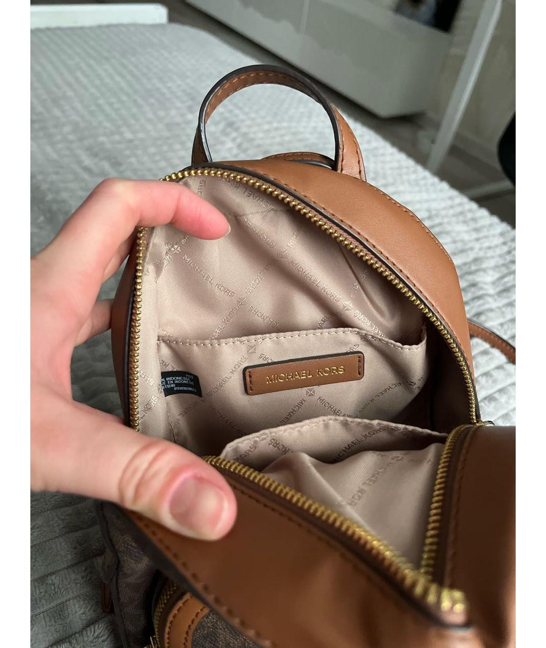 MICHAEL KORS Коричневый кожаный рюкзак, фото 4