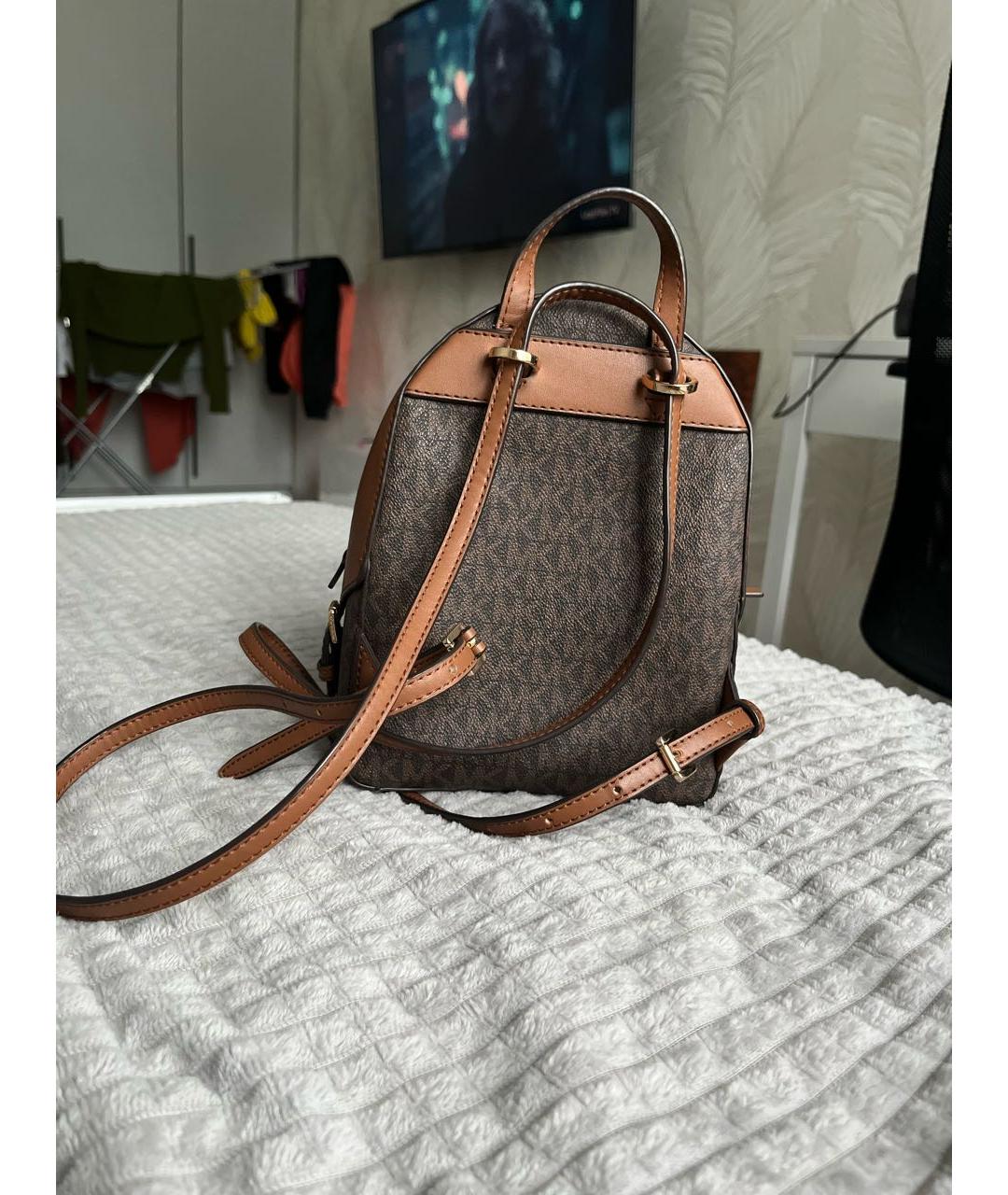 MICHAEL KORS Коричневый кожаный рюкзак, фото 3