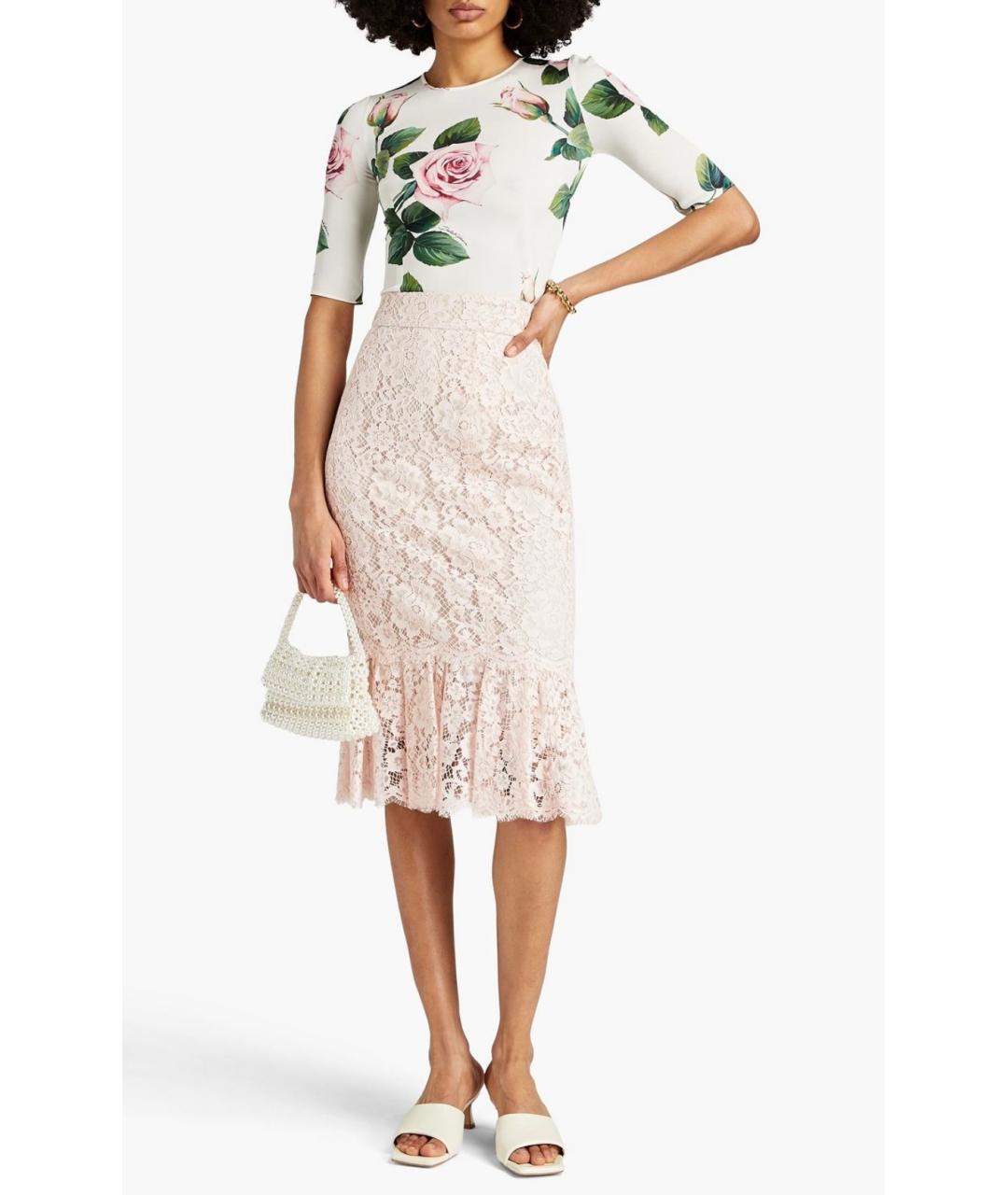DOLCE&GABBANA Розовая юбка миди, фото 2