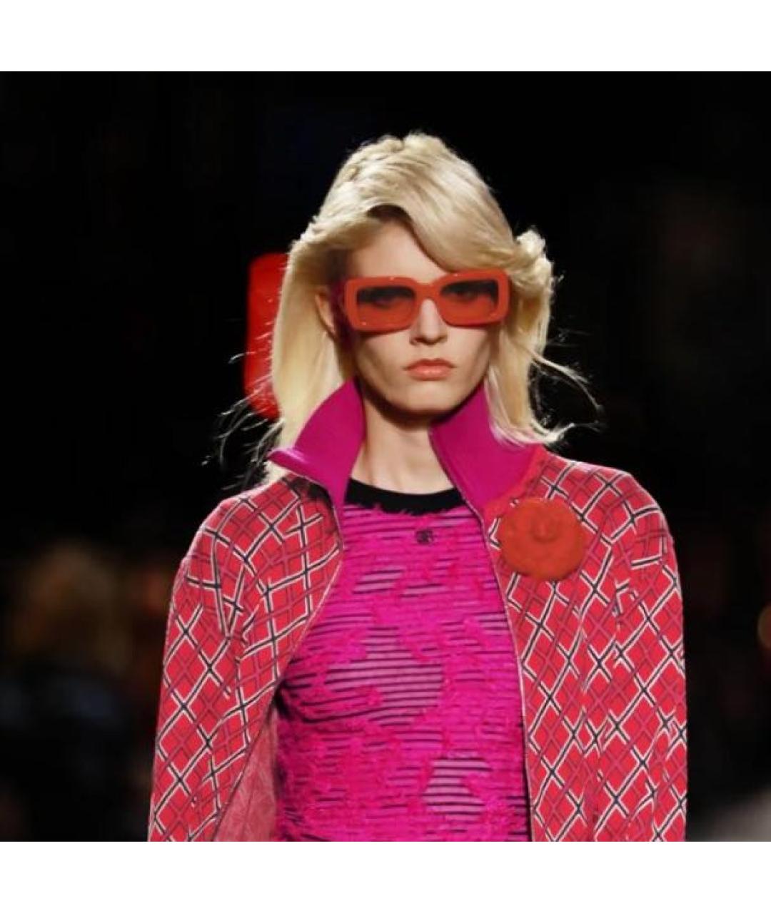 CHANEL Красные пластиковые солнцезащитные очки, фото 2