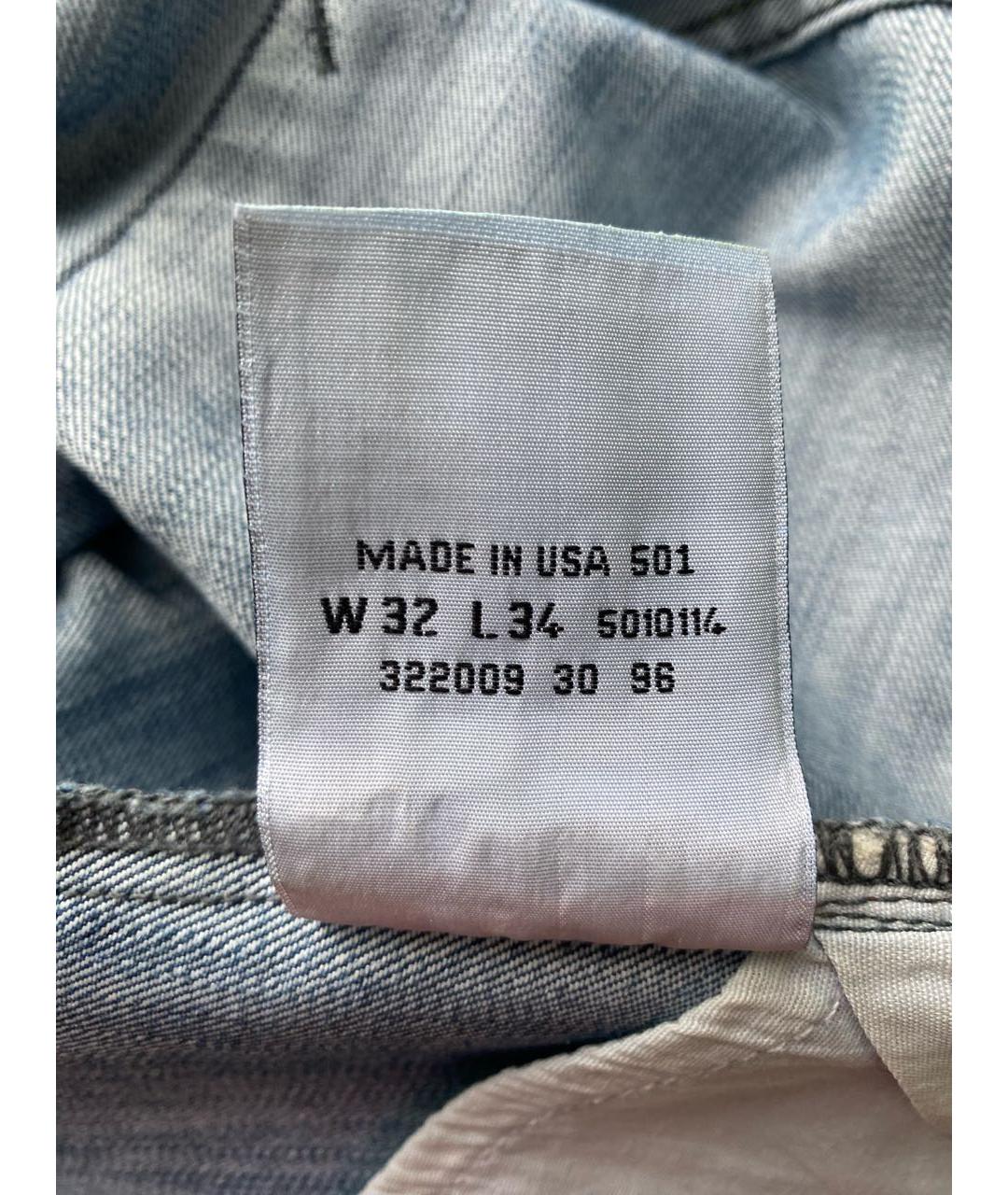 LEVI'S Синие хлопковые прямые джинсы, фото 8