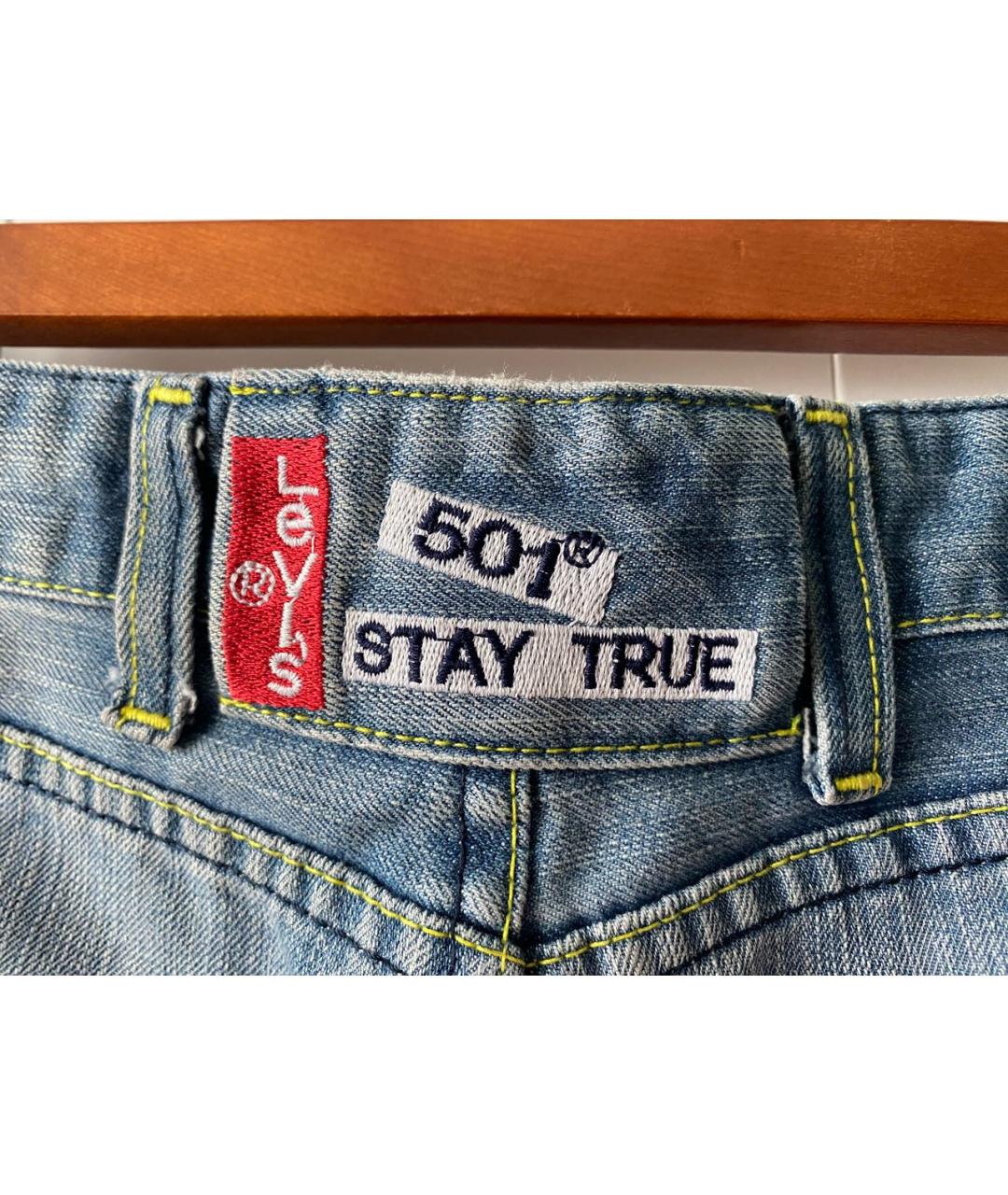 LEVI'S Синие хлопковые прямые джинсы, фото 4