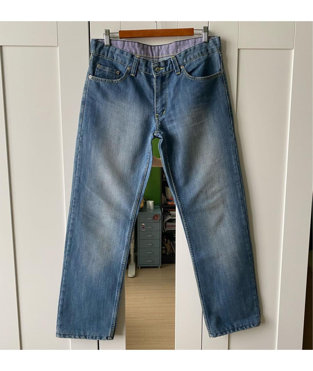 LEVI'S Синие хлопковые прямые джинсы, фото 9