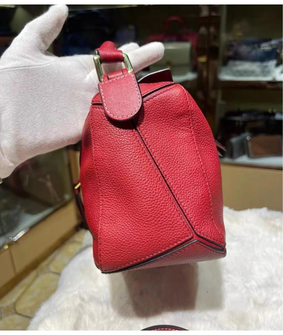 LOEWE Бордовая кожаная сумка через плечо, фото 4