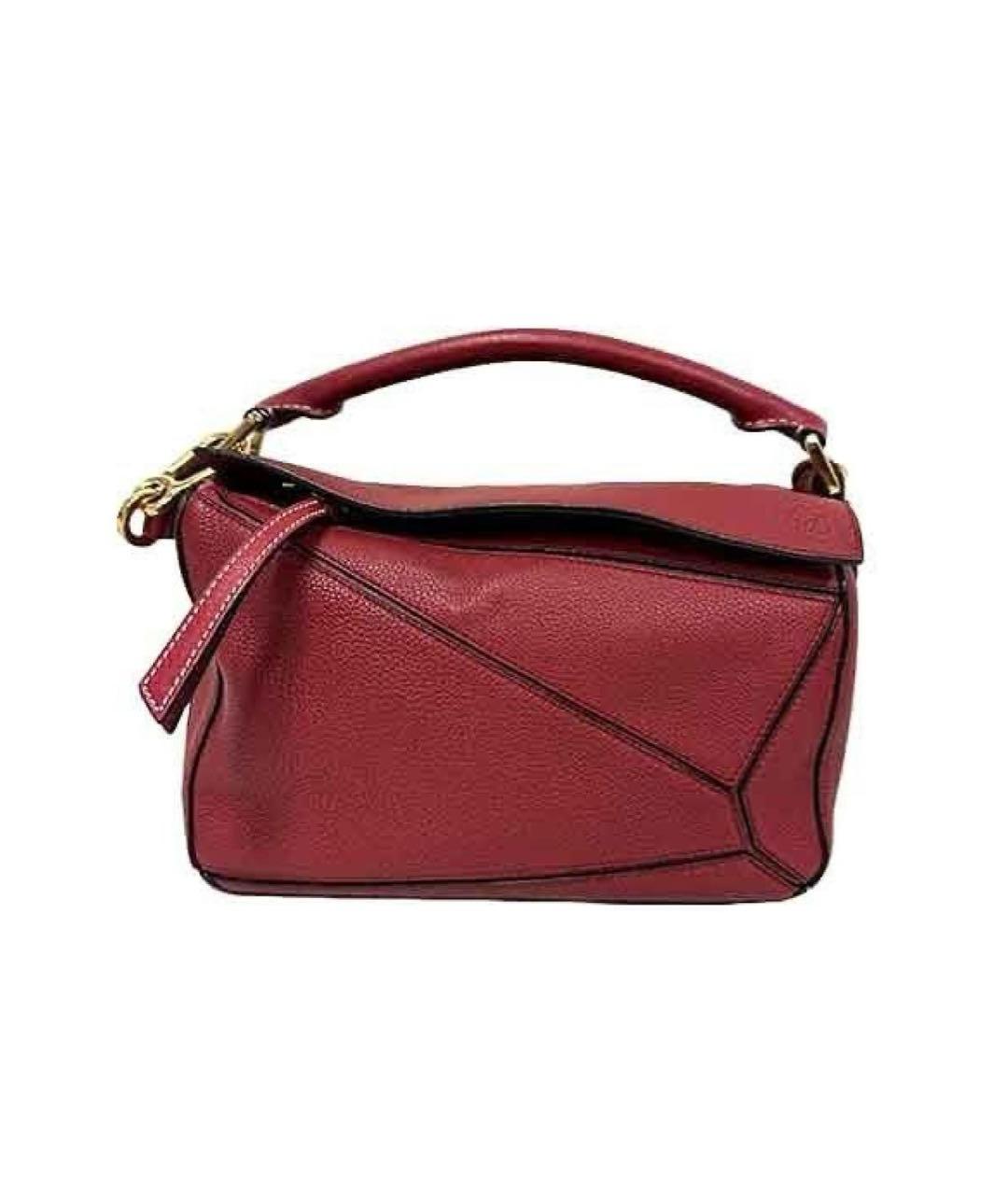LOEWE Бордовая кожаная сумка через плечо, фото 7