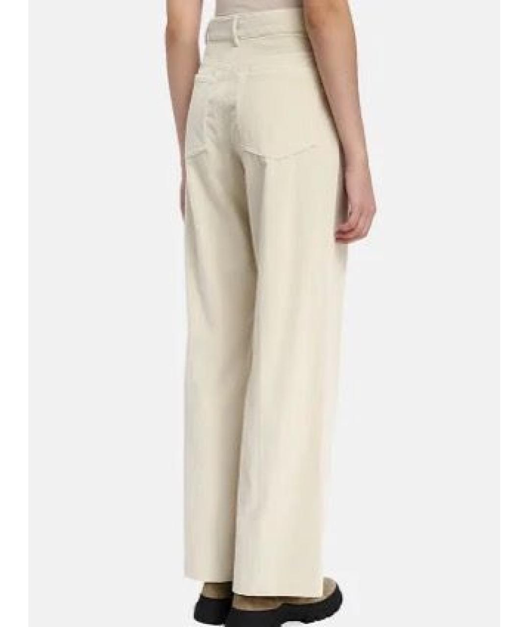 WEEKEND MAX MARA Бежевые хлопковые прямые брюки, фото 2