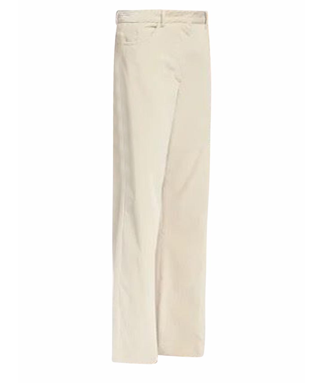 WEEKEND MAX MARA Бежевые хлопковые прямые брюки, фото 1
