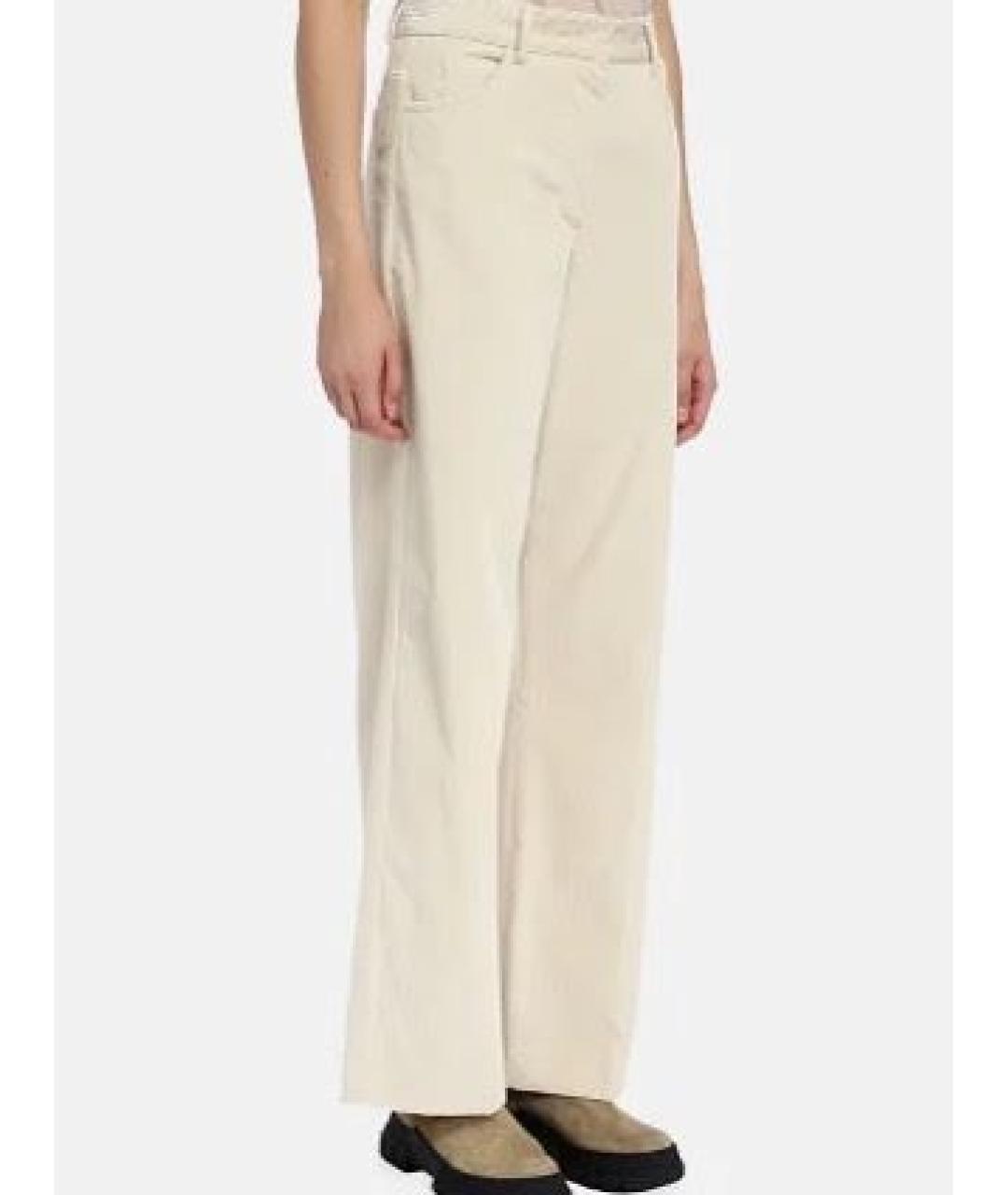 WEEKEND MAX MARA Бежевые хлопковые прямые брюки, фото 5