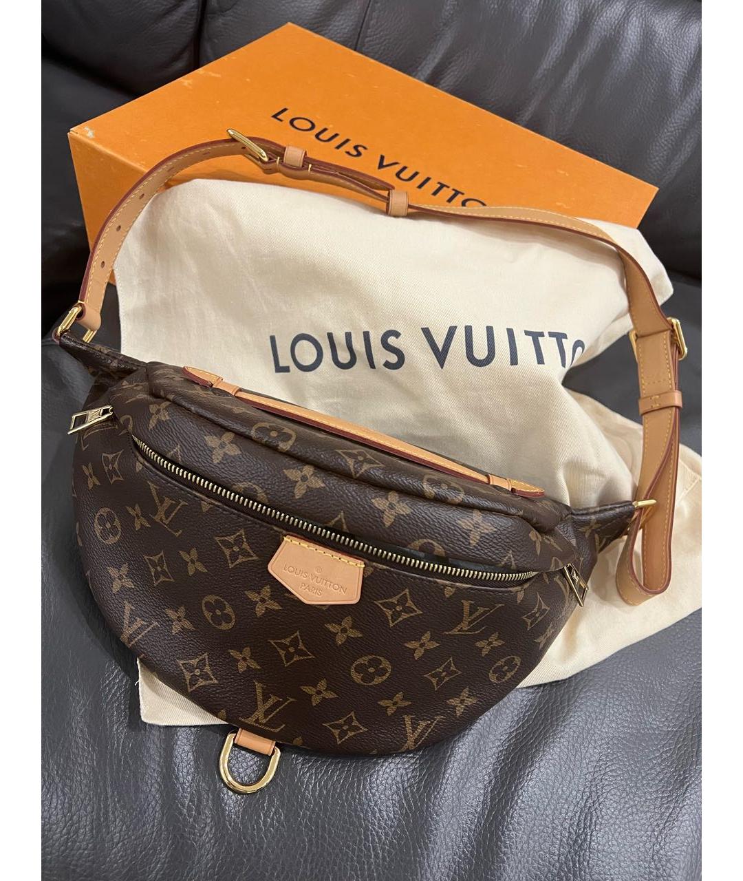 LOUIS VUITTON Коричневая поясная сумка, фото 4