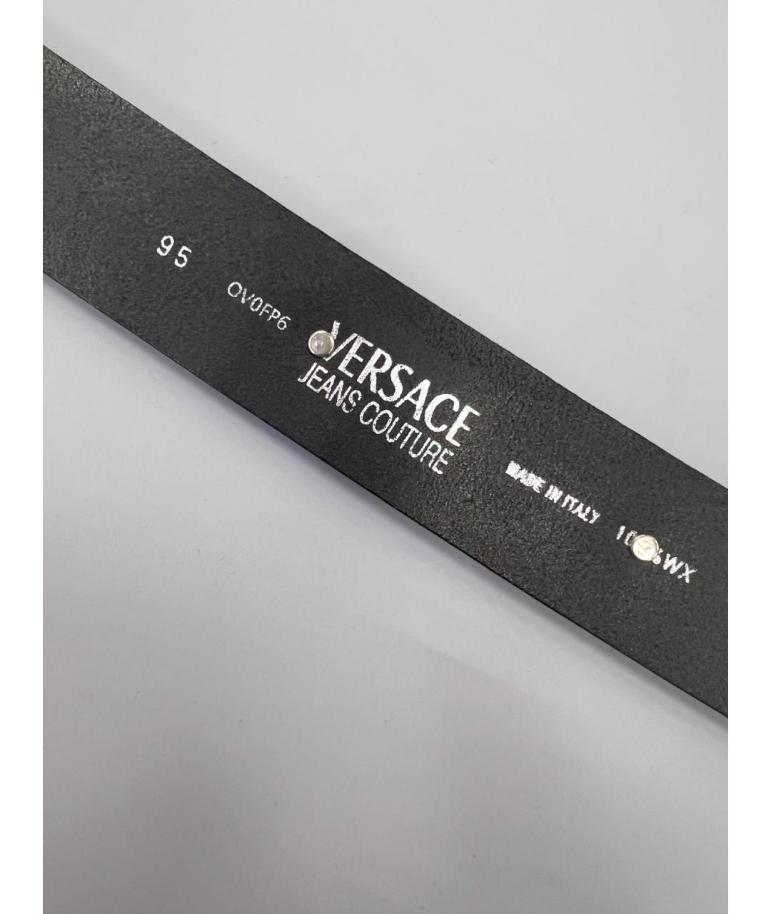 VERSACE JEANS COUTURE Черный кожаный ремень, фото 3
