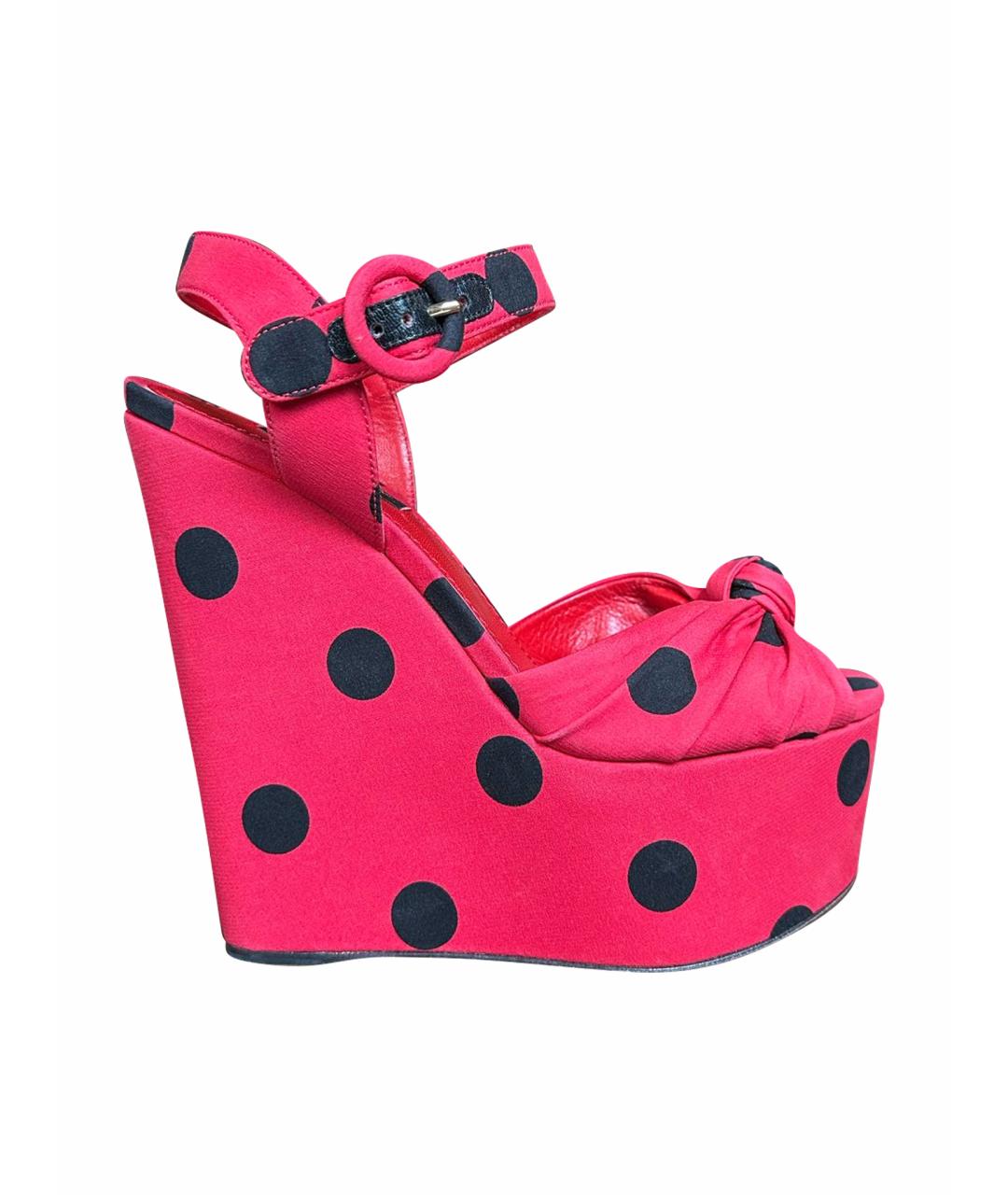 DOLCE&GABBANA Красные текстильные босоножки, фото 1