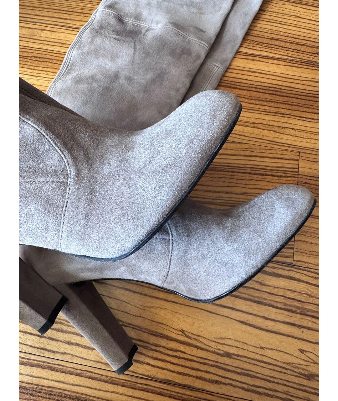STUART WEITZMAN Серые замшевые ботфорты, фото 6